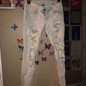 Light wash ripped jeans